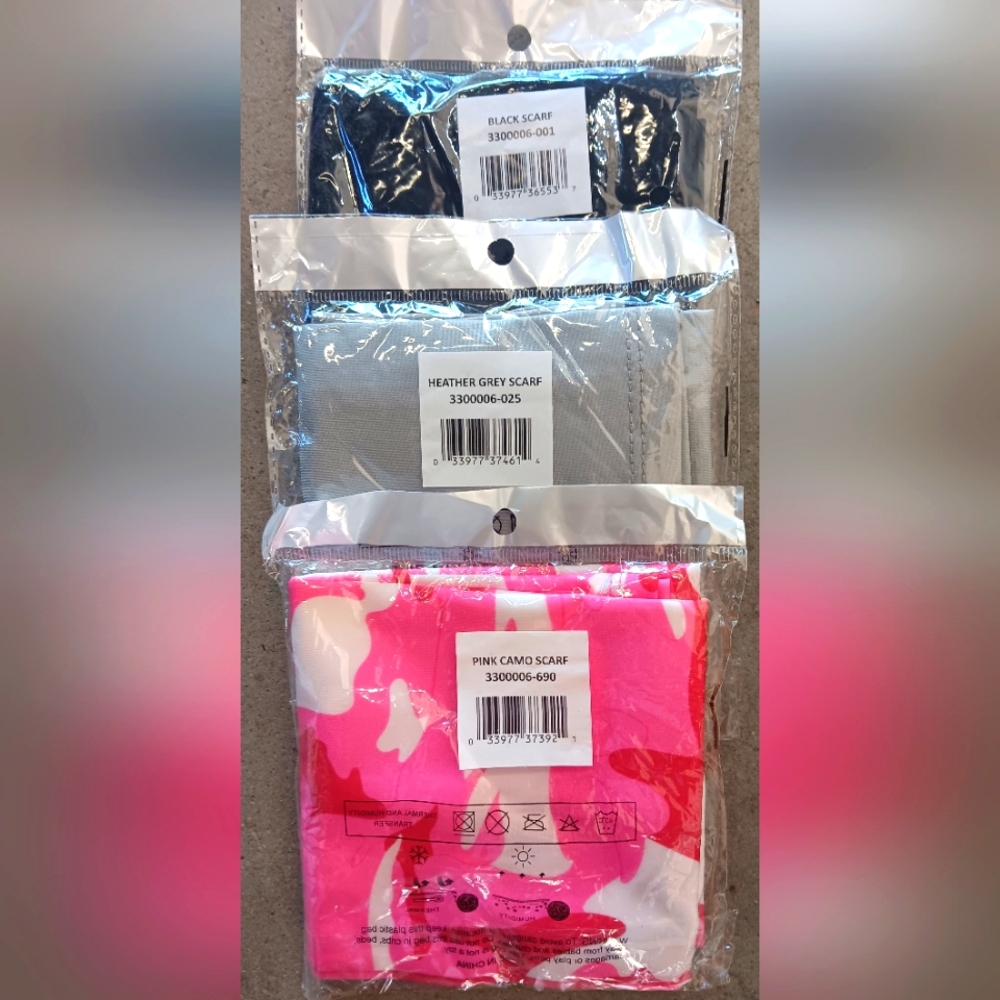 Set Of 3 Pink Head/Hair Scarf/Microfiber Bandannas